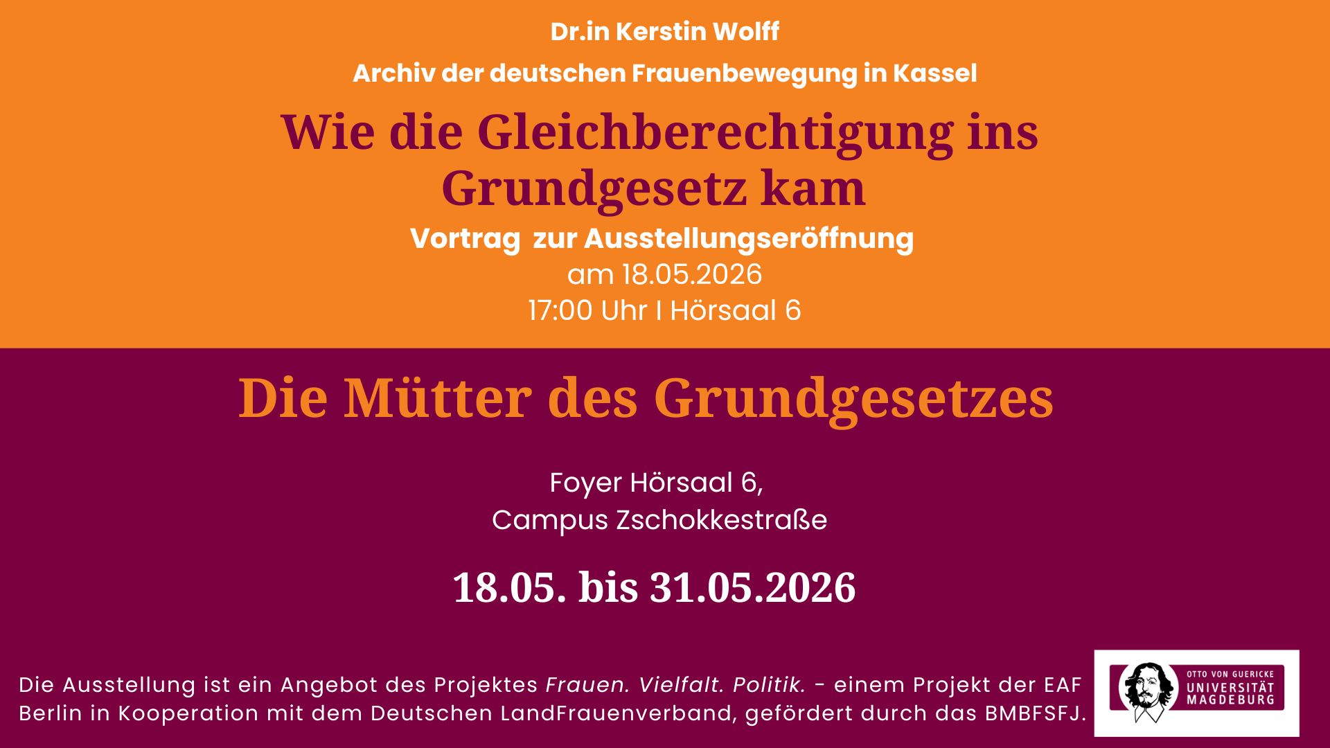 Vortrag und Ausstellung - Mütter des Grundgesetzes