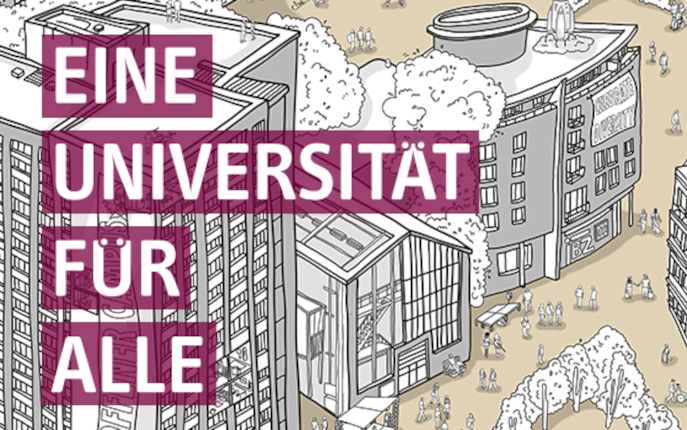 Wimmelbildausschnitt: Eine Universität für alle
